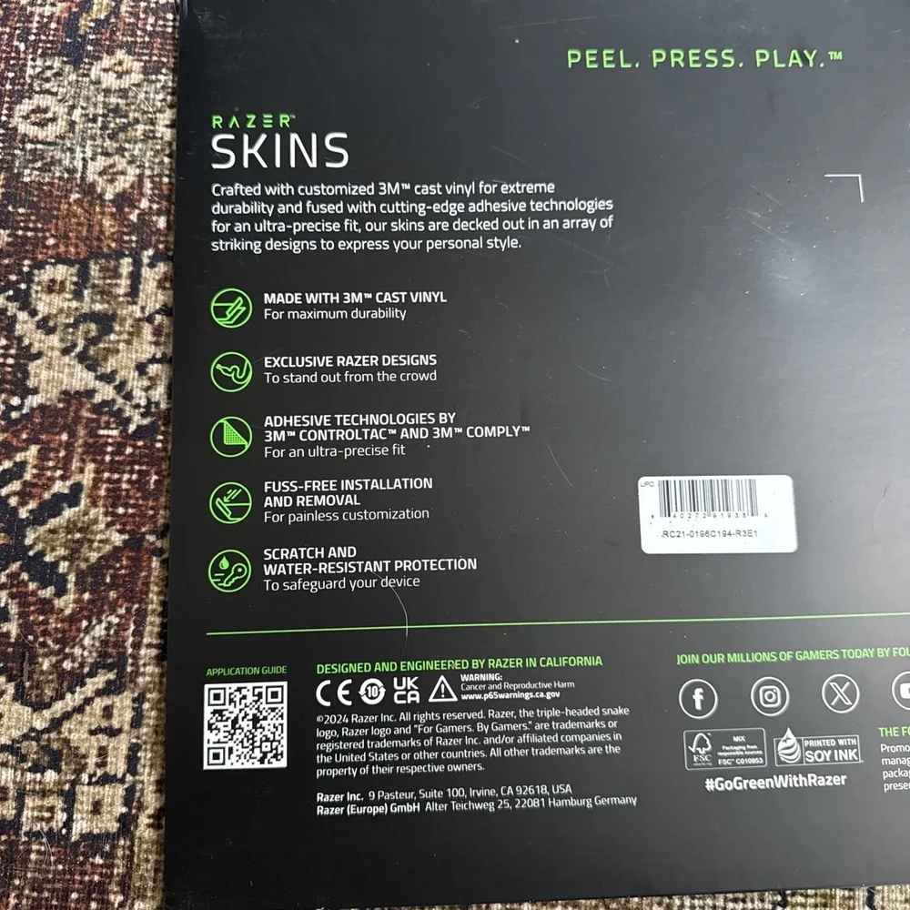 Razer Skins Xbox Series S Console + Controller Vinyl Wrap Stipple City NEW